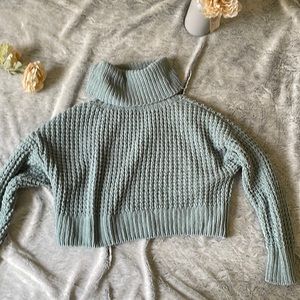 Sea green crop sweater